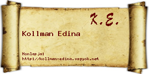 Kollman Edina névjegykártya